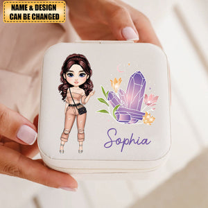 Personalized Fashion Cartoon Girl Leather Jewelry Box