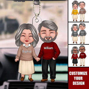 Old Doll Couple Holding Hands Standing Together Personalized Acrylic Ornament