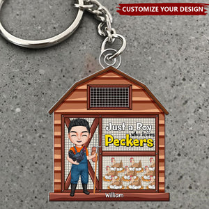 Personalized Gifts For Farmer Keychain Chicken Coop