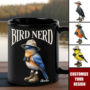 Bird Nerd Funny Bird Watche Personalized Black Mug