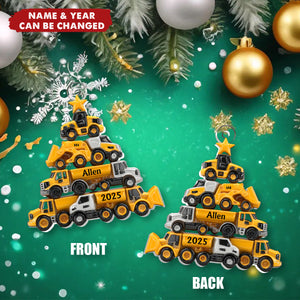 Engineering Vehicles Tree - Personalized 1-Layer Acrylic Ornament
