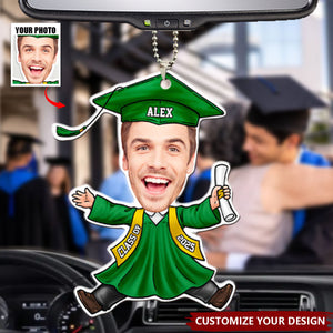 Custom Funny Face Graduation Personalized Acrylic Keychain