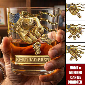 Best Dad Ever, Personalized Whiskey Glass, Gift For Dad And Grandpa