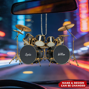 Drums Styles Colorful Drums Personalized Car Ornament - Gift For Drummer