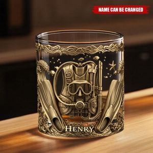 Scuba Diving Life - Personalized Scuba Diving Whiskey Glass