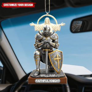 Christian Faithful Knight Car Ornament - Personalized Gifts For Christian