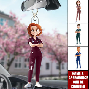 Nurse Cartoon Character - Personalized Acrylic Ornament