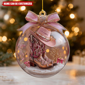 Cowgirl Boots - Personalized Cowgirl Ornament