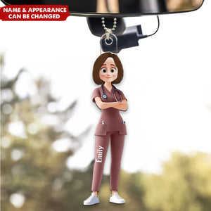 Nurse Cartoon Character - Personalized Acrylic Ornament