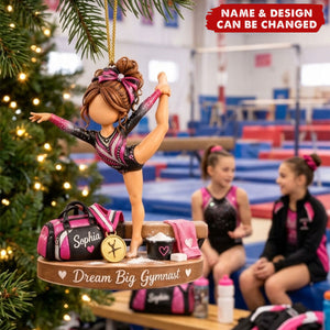 Personalized Gymnastics Ornament, Custom Gymnastics Girl Gifts For Granddaughters