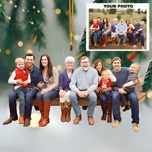 Customized Your Photo Ornament - Personalized Photo Mica Ornament - Christmas Gifts For Family Member