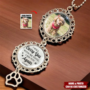 Once By My Side Forever In My Heart - Memorial Personalized Photo Metal Car Hanging Ornament With Charm