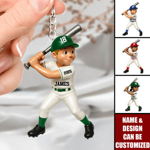 Cute Baseball Player - Personalized Acrylic Keychain