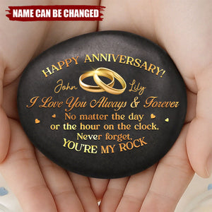 Custom Printed Rock - Anniversary Wedding Gifts For Husband And Wife, Him And Her - My Daily Dose Of Happy