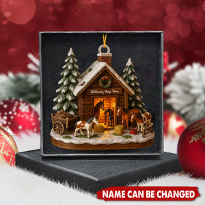 Customize Your Own Charming Horse Farm Ornament - Personalized Wooden Ornament