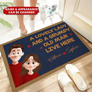 Lovely Lady Grumpy Old Man - Personalized Doormat