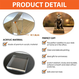 Knight Kneeling Down In Armor Acrylic Plaque - Personalized Gifts For Armor of God