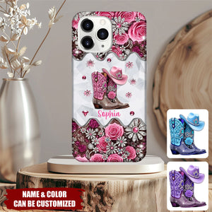 Cowgirl Boots - Personalized Cowgirl Full Print Phone Case
