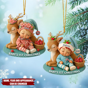 Baby's 1st Christmas Ornament - Personalized Acrylic Flat Ornament