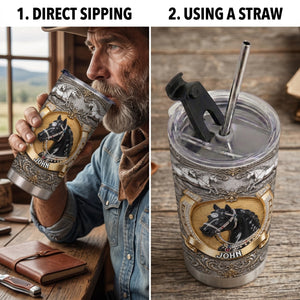 Luxury Horse - Personalized Tumbler, Gift For Horse Lovers