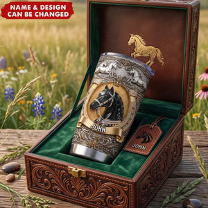 Luxury Horse - Personalized Tumbler, Gift For Horse Lovers