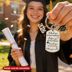 Family Personalized Custom Graduation Keychain - Graduation Gift For Family Members, Brothers, Sisters