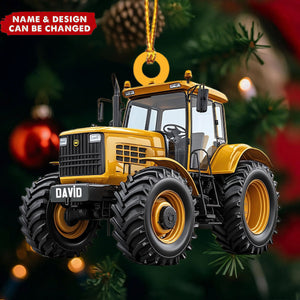 Custom Name Tractor Christmas Personalized Ornament