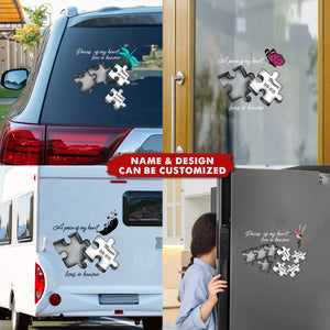 Memorial Butterfly Dragonfly Heaven Feather - Personalized Memorial Decal