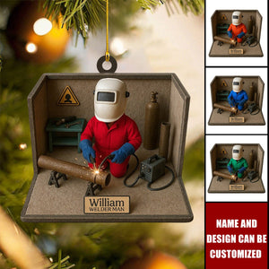 Welder Man - Personalized Christmas Acrylic Ornament