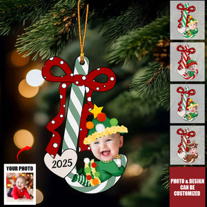 Baby’s First Christmas Ornaments Lovely Candy - Personalized Acrylic Photo Ornament