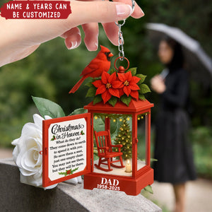 Christmas In Heaven - Personalized Lantern Memorial Keychain