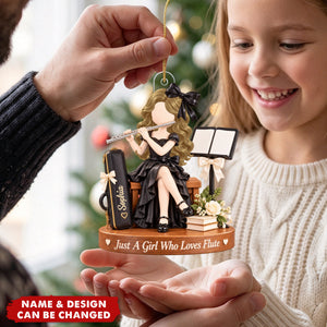 Personalized Acrylic Flute Ornament - Custom Flutist Girl Gift For Daughter