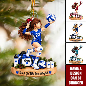 Personalized Volleyball Girl Acrylic Ornament - Gift For Girls