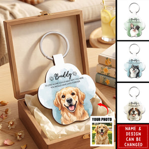 Custom Watercolor Pet Portrait Memorial Gift - Personalized Keychain