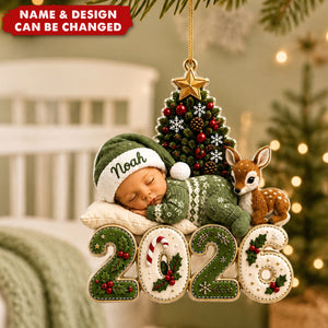 2026 Baby Christmas Ornaments, Custom Name Sleeping Baby Souvenirs