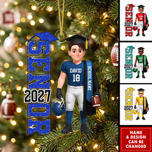 Personalized Acrylic Ornament - Christmas Gift For Football Seniors