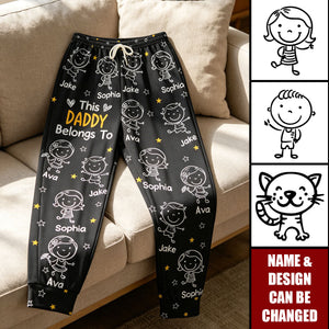 This Daddy Belongs To Doodle - Personalized Sweatpants, Lounge Pants With Pockets