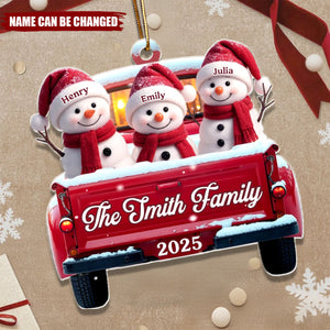 Custom Acrylic Ornament - Christmas Birthday Gifts For Mom, Dad, Kids - Family Sleigh Vibes