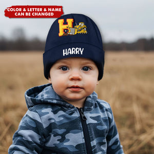 Alphabet Construction Vehicles - Personalized Kid Beanie Hat