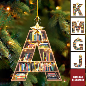 Christmas Booklovers Ornaments Custom Letter Name - Personalized Acrylic Ornament