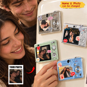 Custom Vintage Photo Fridge Magnet - Personalized Couple Photo Magnet