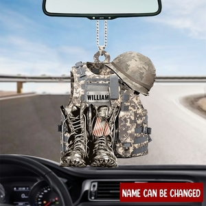 Military Uniform - Boots & Hat - Personalized Ornament