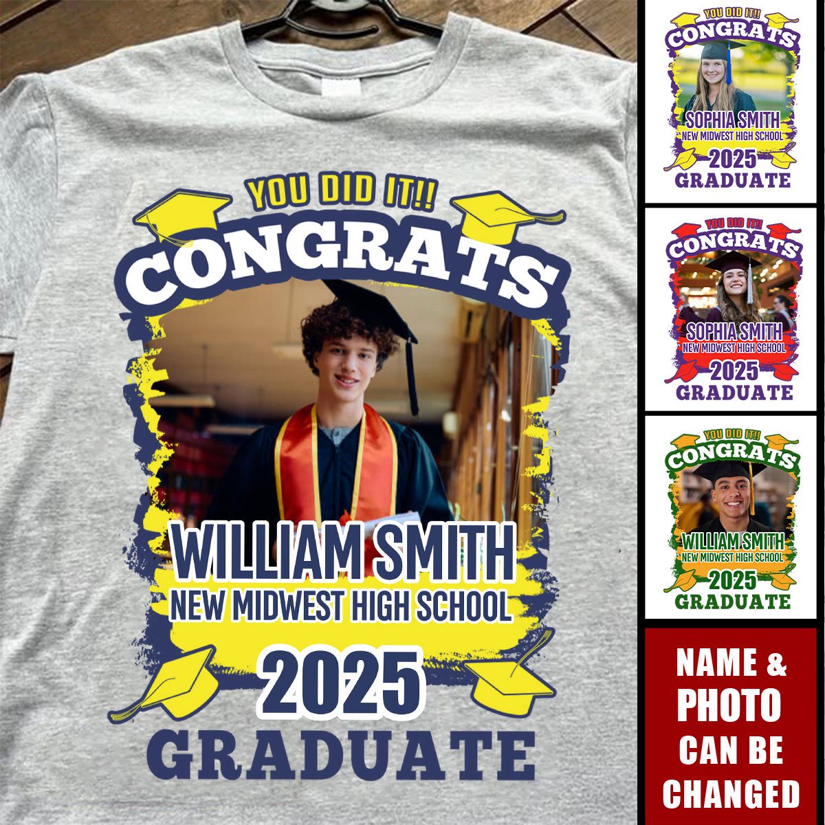 Custom Photo You Did It Congrats - Personalized Graduation Shirt