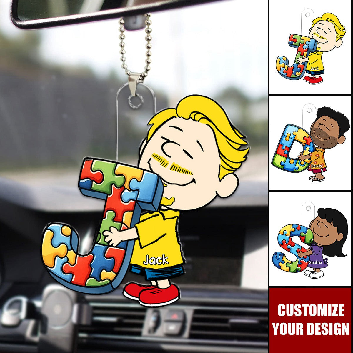 Personalized Gifts For Autism Awareness Car Ornament