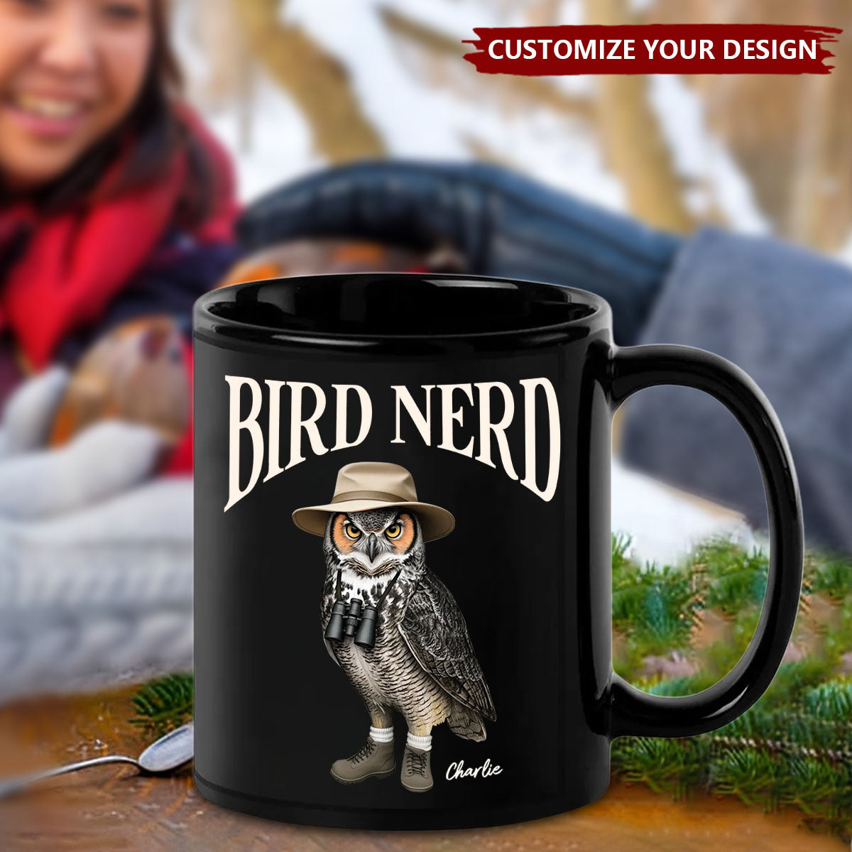 Bird Nerd Funny Bird Watche Personalized Black Mug