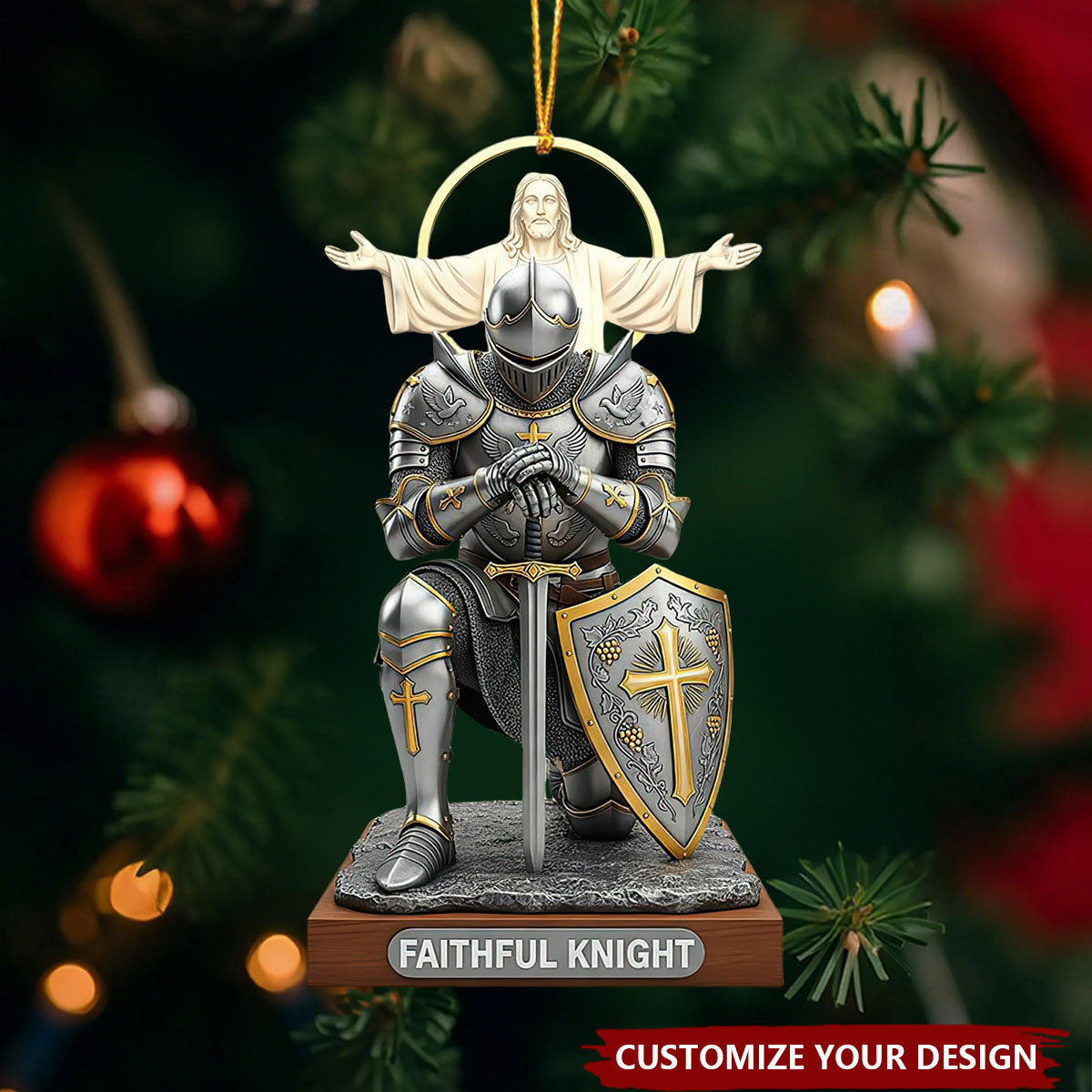 Christian Faithful Knight Christmas Ornament - Personalized Gifts For Christian
