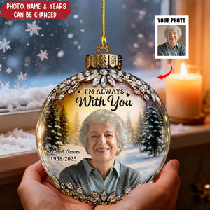 Custom Photo Acrylic Ornament - Personalized Christmas Memorial Sympathy Gifts For Loss Of Mom, Dad