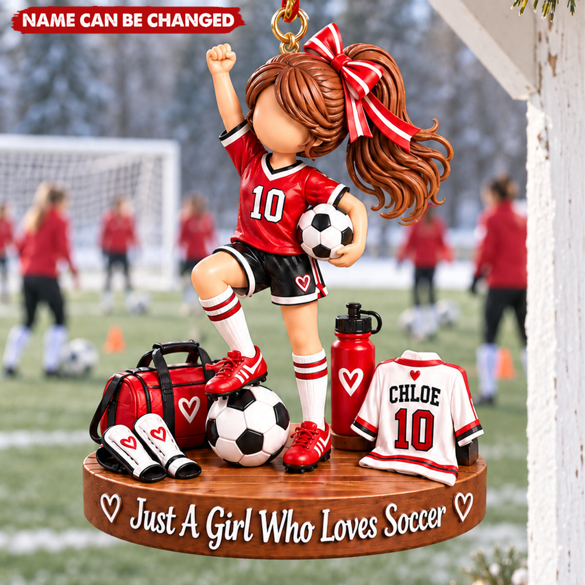 Personalized Soccer Christmas Ornaments - Soccer Loving Girls