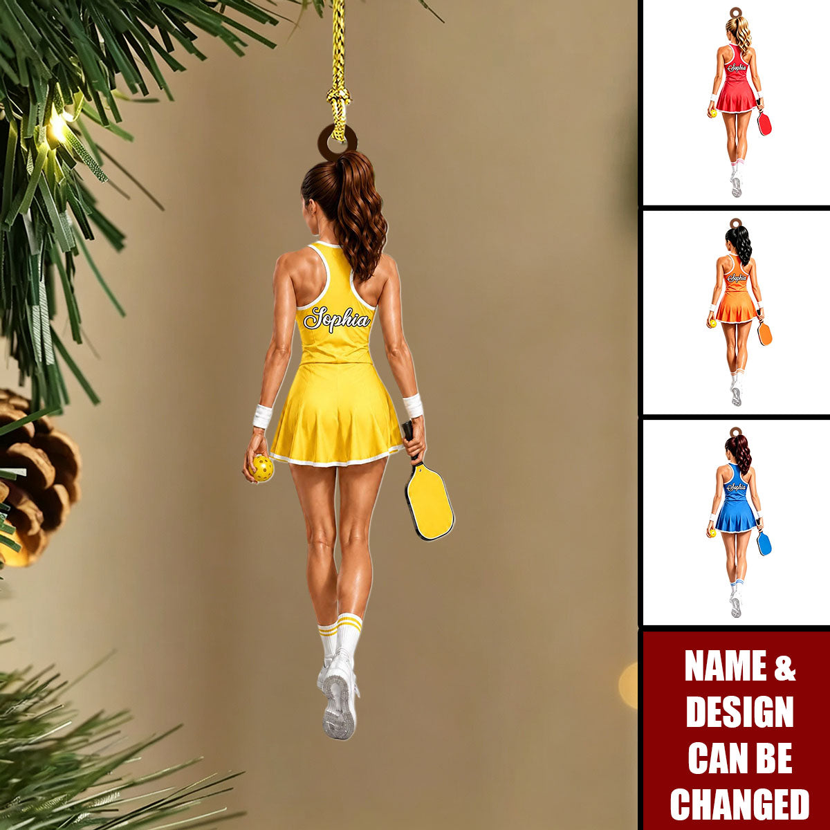 Personalized Pickleball Girl Ornament, Gift For Pickleball Player Gift, Pickleball Lover Gift