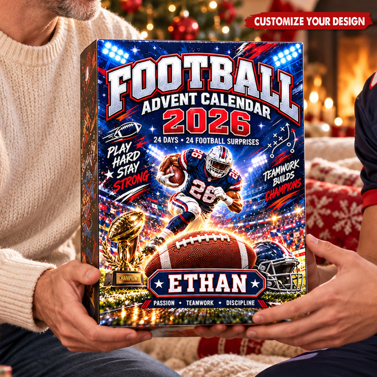 Personalized Soccer Advent Calendar, 24 Soccer Charms, Gift For Soccer Players